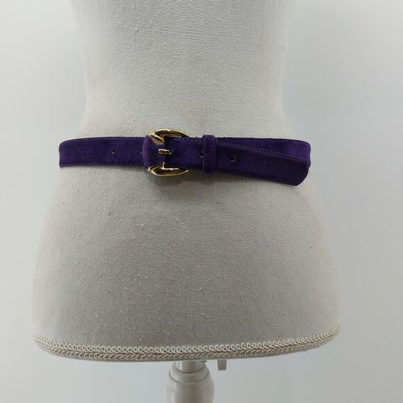 Milor Purple Suede Vintage 80s 90s Belt Genuine Leather M/L - Picture 14 of 14